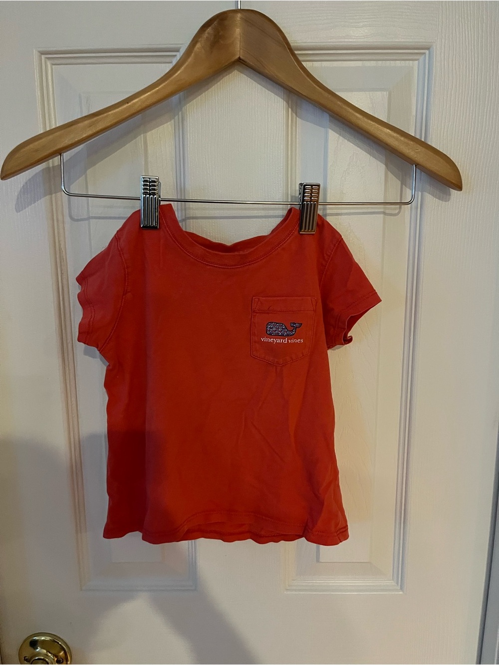 Vineyard Vines Little Kids Red Pocket Tee with Whale Logo